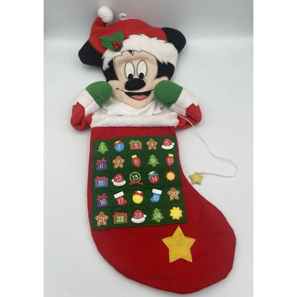Vtg. Mickey Mouse Advent Calendar Disney Gemmy Ind. Talking Christmas Countdown